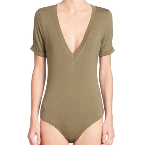 Free People Me Oh My Deep V Neck Bodysuit - Picture 1 of 6